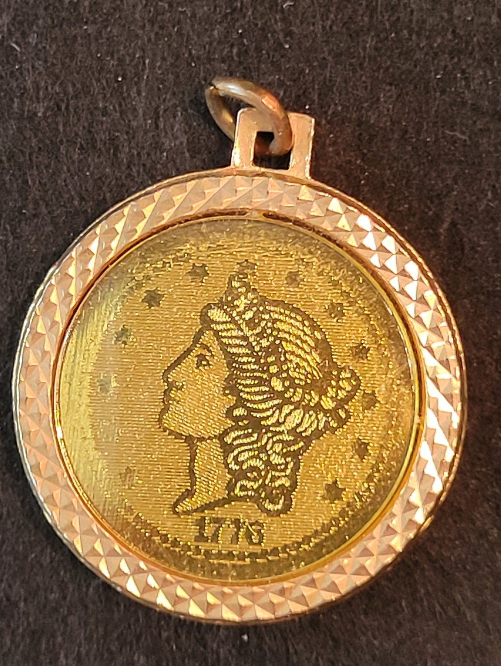 Vintage Gold-Tone Coin Pendant
